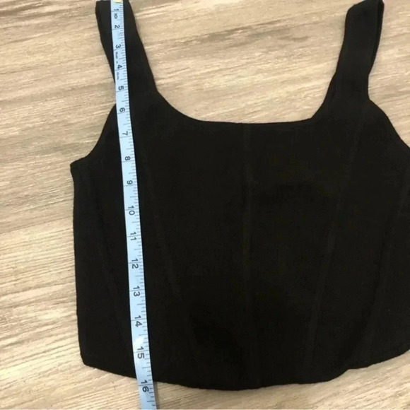 Aritzia Wilfred Natalie knit ribbed Square Neck bustier top in Black size L - Picture 4 of 8
